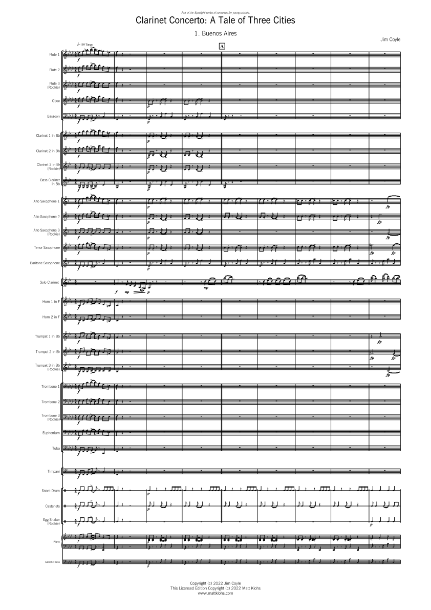 Spotlight Concerto Series - A Tale Of Three Cities - Clarinet