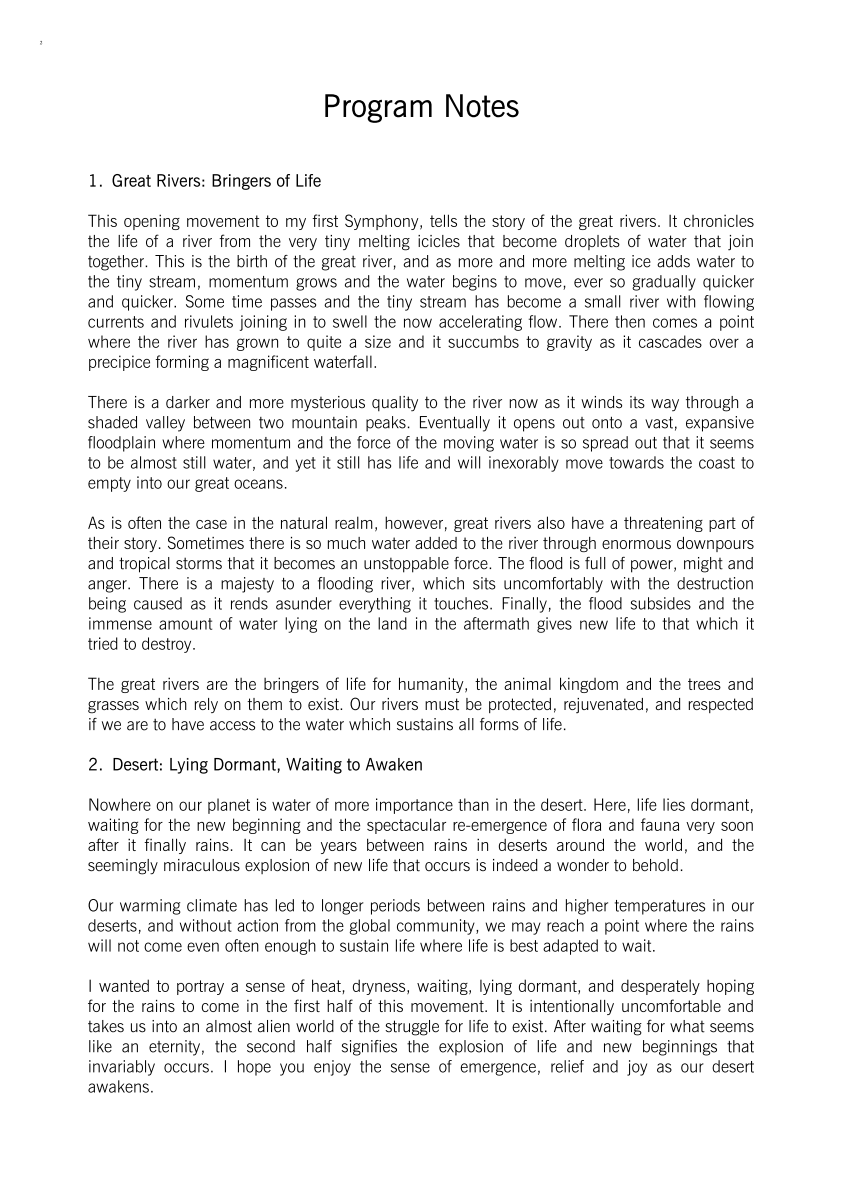 Grade 5 - Symphony #1 - "H2O"