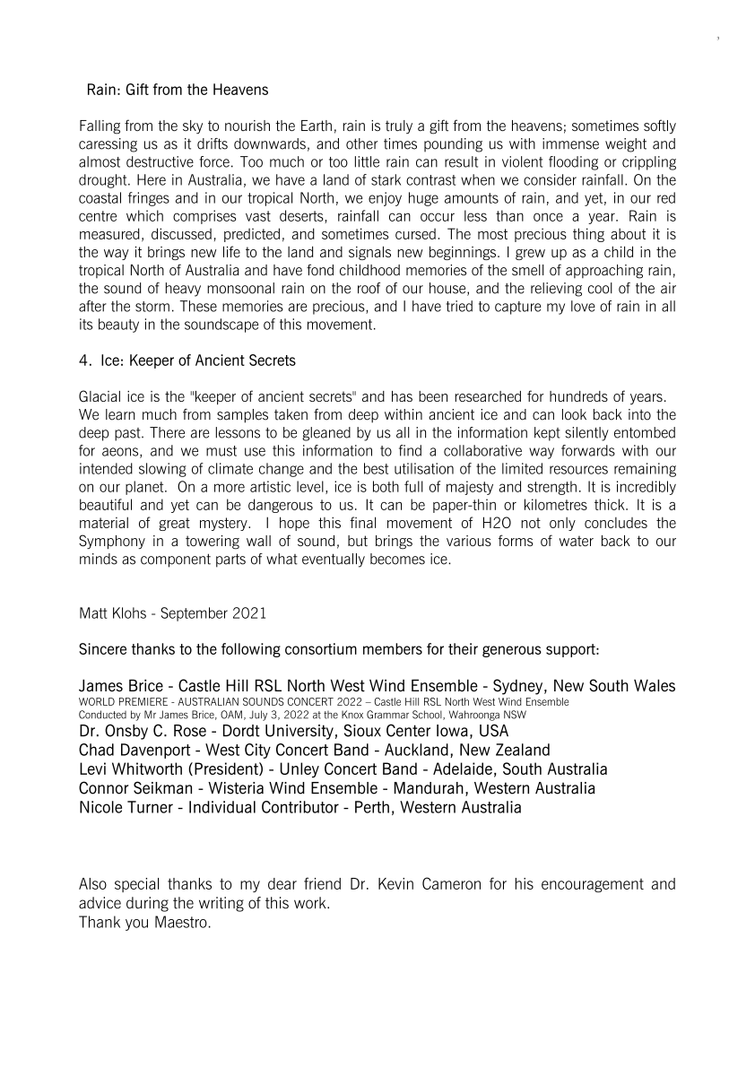 Grade 5 - Symphony #1 - "H2O"