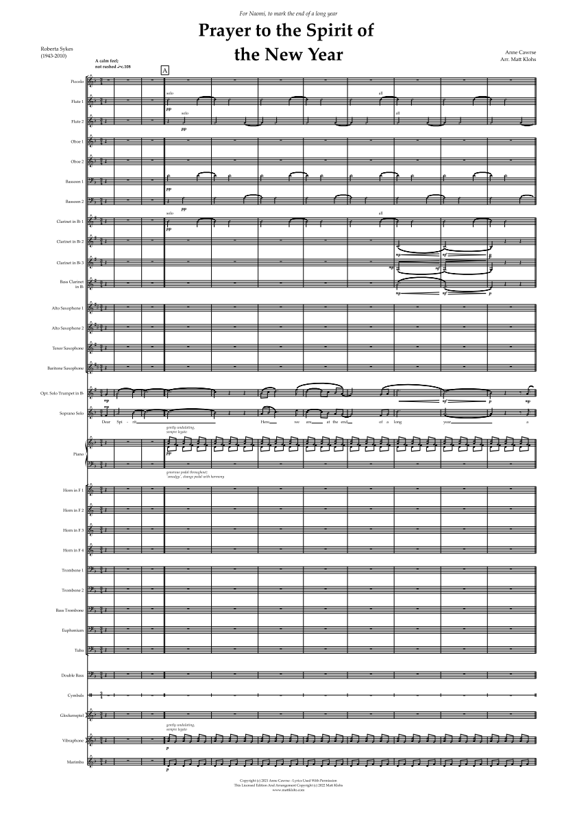 Grade 5 - Prayer To The Spirit Of The New Year