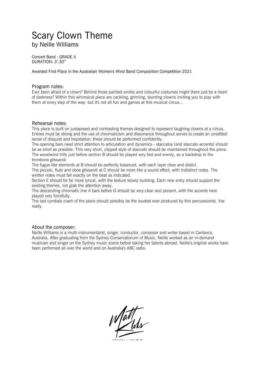 Grade 4 - Scary Clown Theme