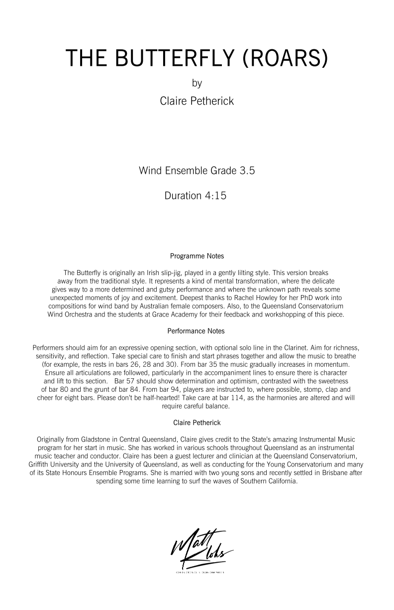 Grade 3 - The Butterfly (Roars)