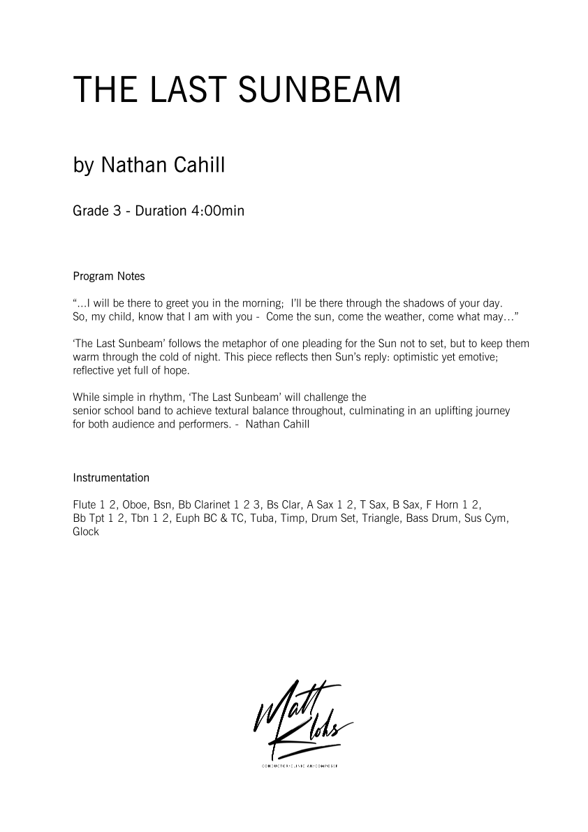 Grade 3 - The Last Sunbeam