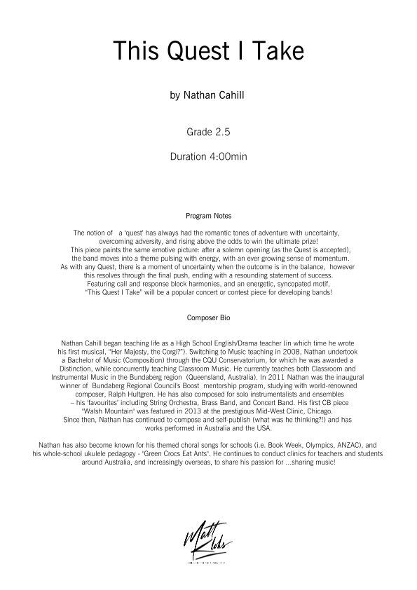 Grade 2.5 - This Quest I Take