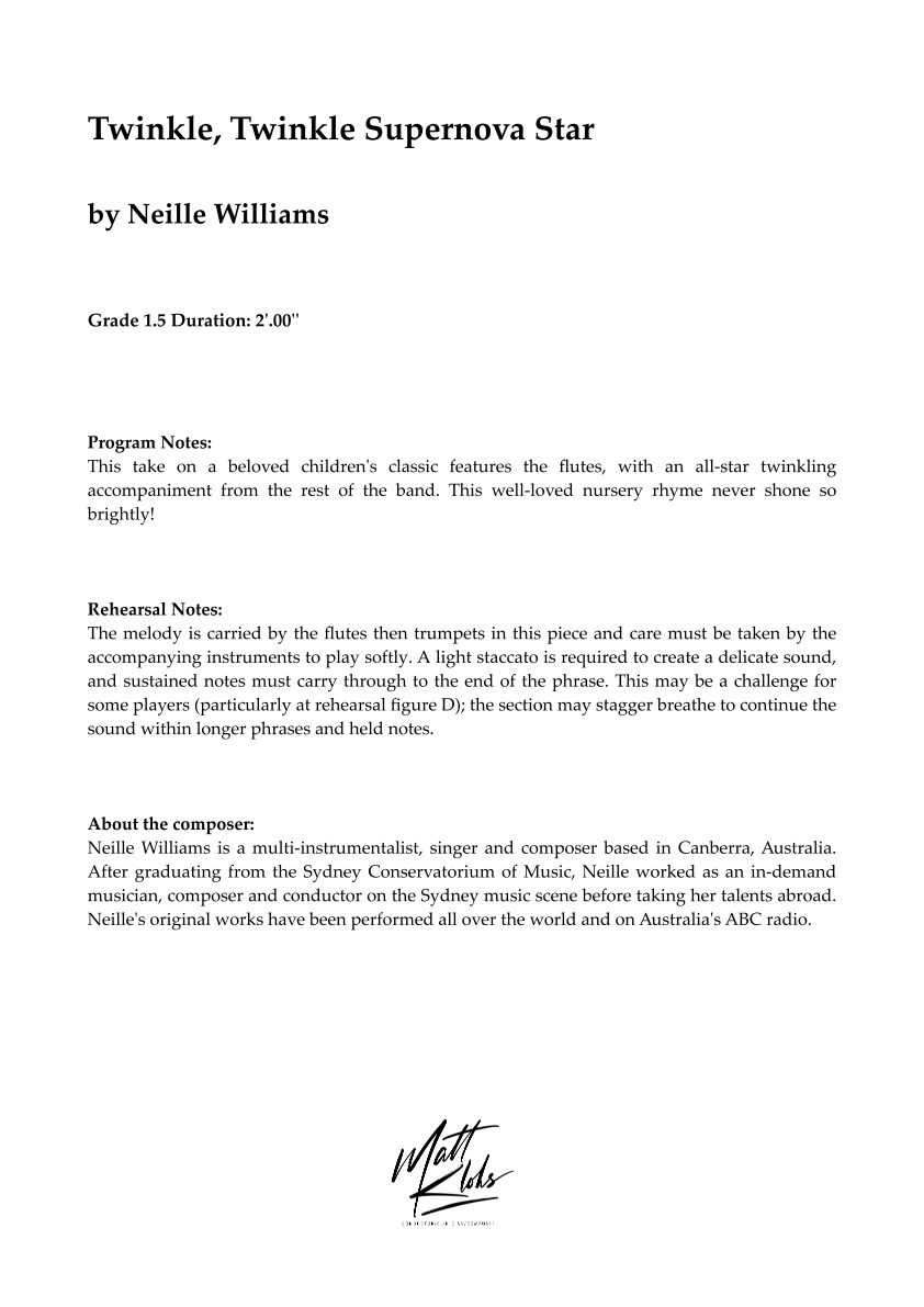 Grade 1.5 - Twinkle, Twinkle Supernova Star