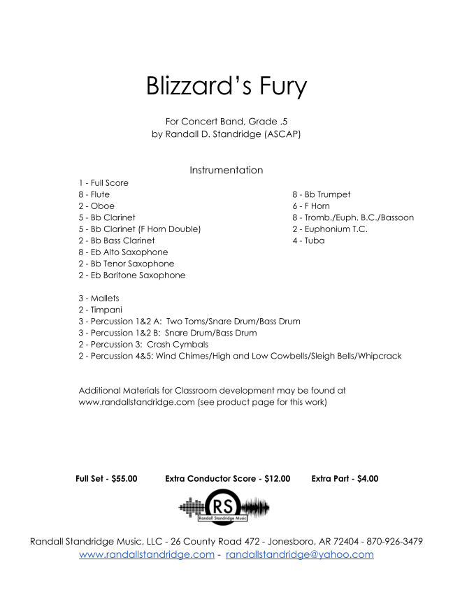 Randall Standridge Music Grade 0.5 - Blizzard's Fury