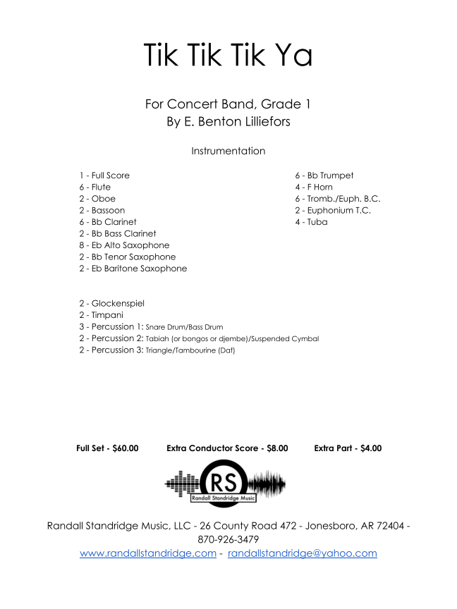 Randall Standridge Music Grade 0.5 - Tik Tik Tik Ya