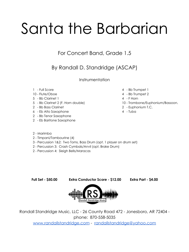 Randall Standridge Music Grade 1.5 - Santa The Barbarian