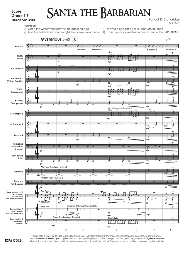 Randall Standridge Music Grade 1.5 - Santa The Barbarian