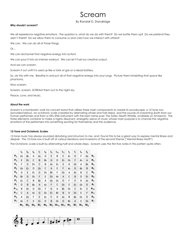Randall Standridge Music Grade 1.5 - Scream
