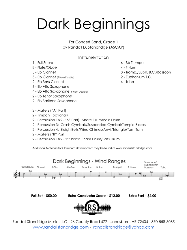 Randall Standridge Music Grade 1 - Dark Beginnings