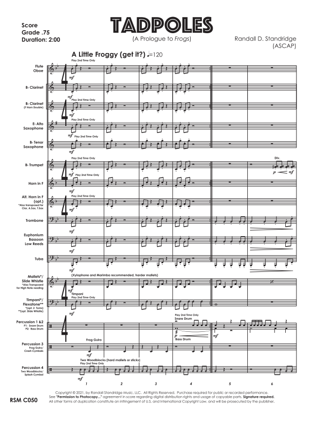 Randall Standridge Music Grade 1 - Tadpoles