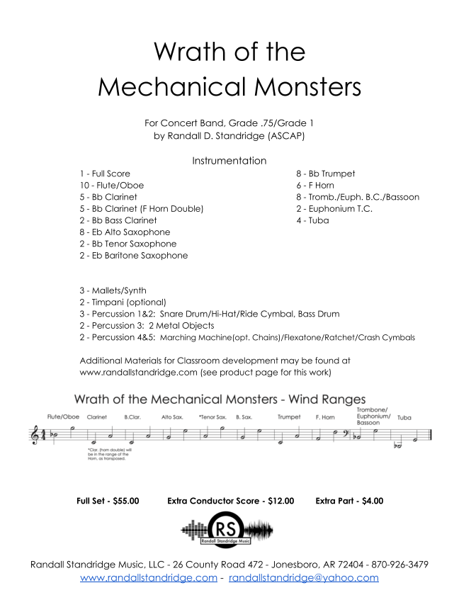 Randall Standridge Music Grade 1 - Wrath of the Mechanical Monsters