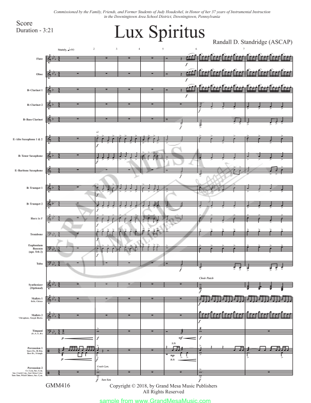 Randall Standridge Music Grade 2.5 - Lux Spiritus