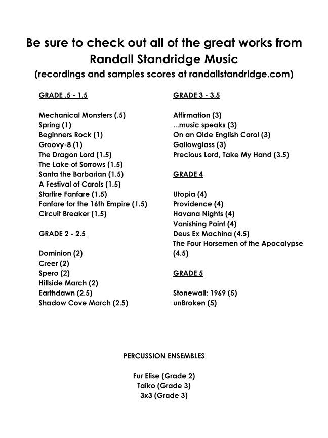 Randall Standridge Music Grade 2 - Creer (believe)