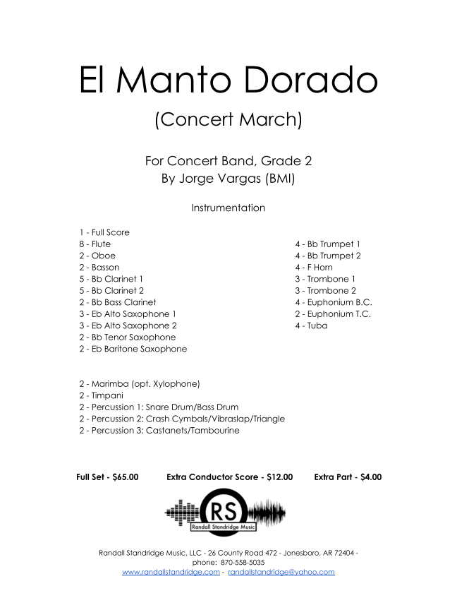 Randall Standridge Music Grade 2 - El Manto Dorado