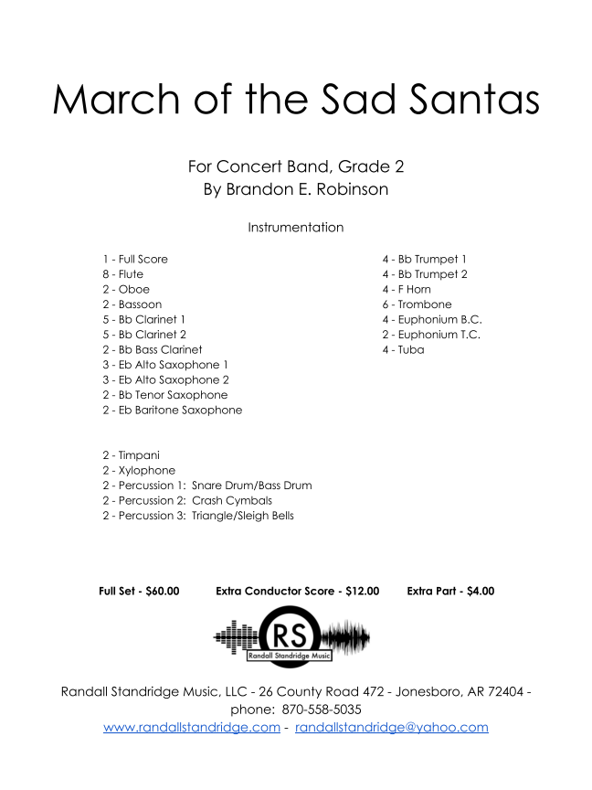 Randall Standridge Music Grade 2 - March Of The Sad Santas