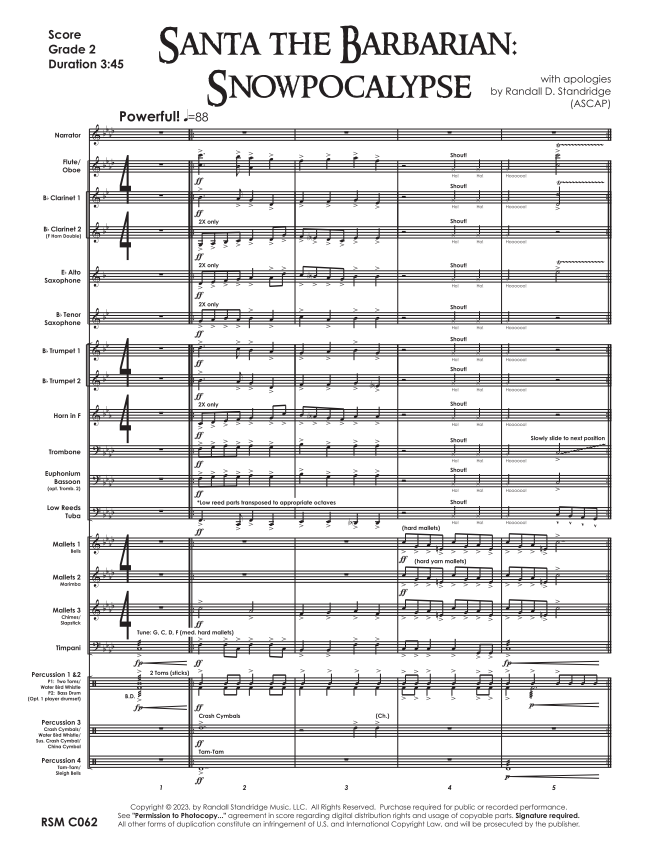 Randall Standridge Music Grade 2 - Santa The Barbarian: Snowpocalypse