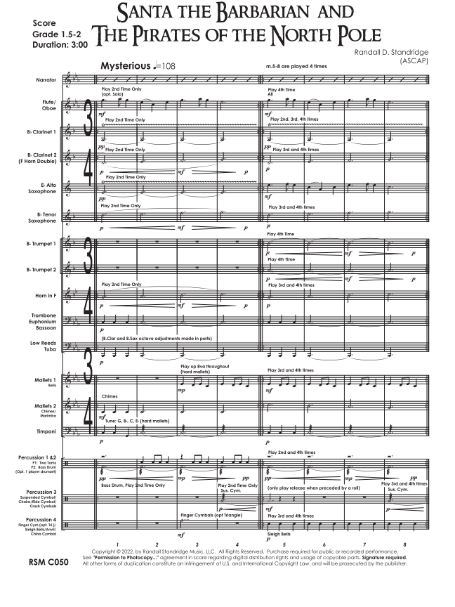 Randall Standridge Music Grade 2 - Santa The Barbarian And The Pirates Of The North Pole