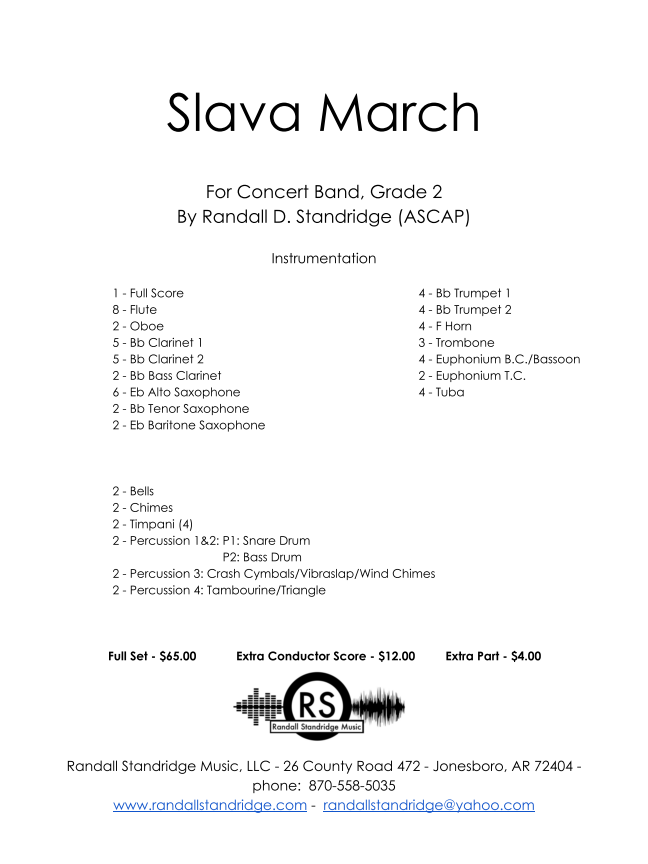 Randall Standridge Music Grade 2 - Slava March