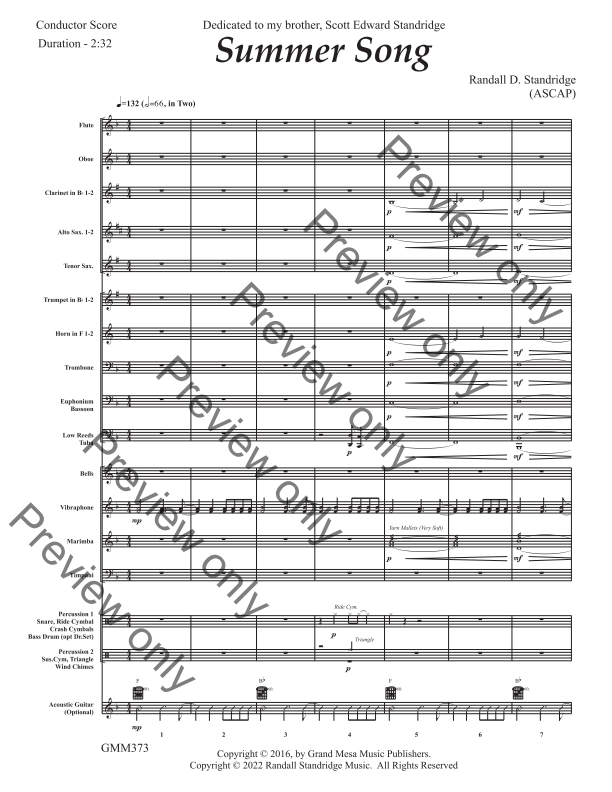 Randall Standridge Music Grade 2 - Summer Song