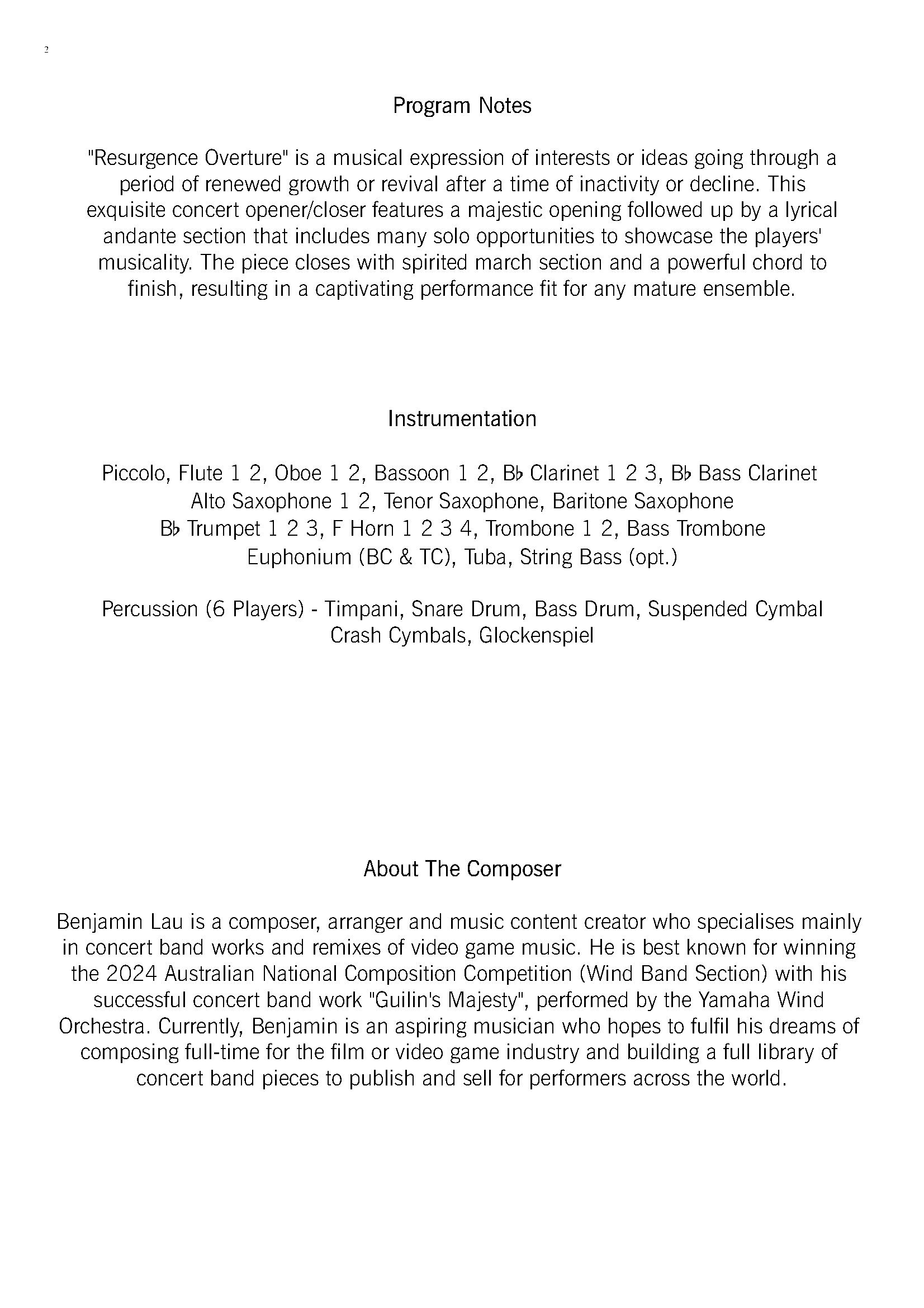 Grade 4 - Resurgence Overture