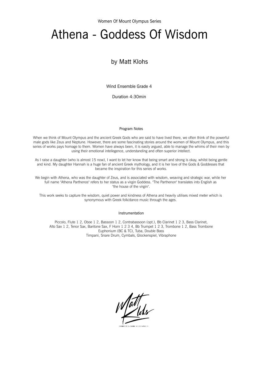 Grade 4 - Athena (Goddess of Wisdom)