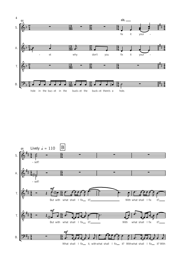 Hole In The Bucket - Medium (20-50 Voices) SATB Choir - Juliana Kay