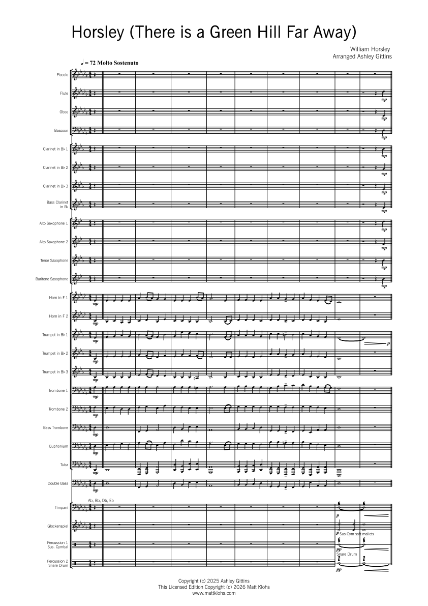 Grade 3 - Horsley (There Is A Green Hill Far Away)
