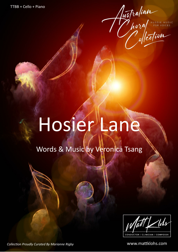 Hosier Lane - Large (50-75 Voices) TTBB Choir, Solo Cello & Piano - Veronica Tsang