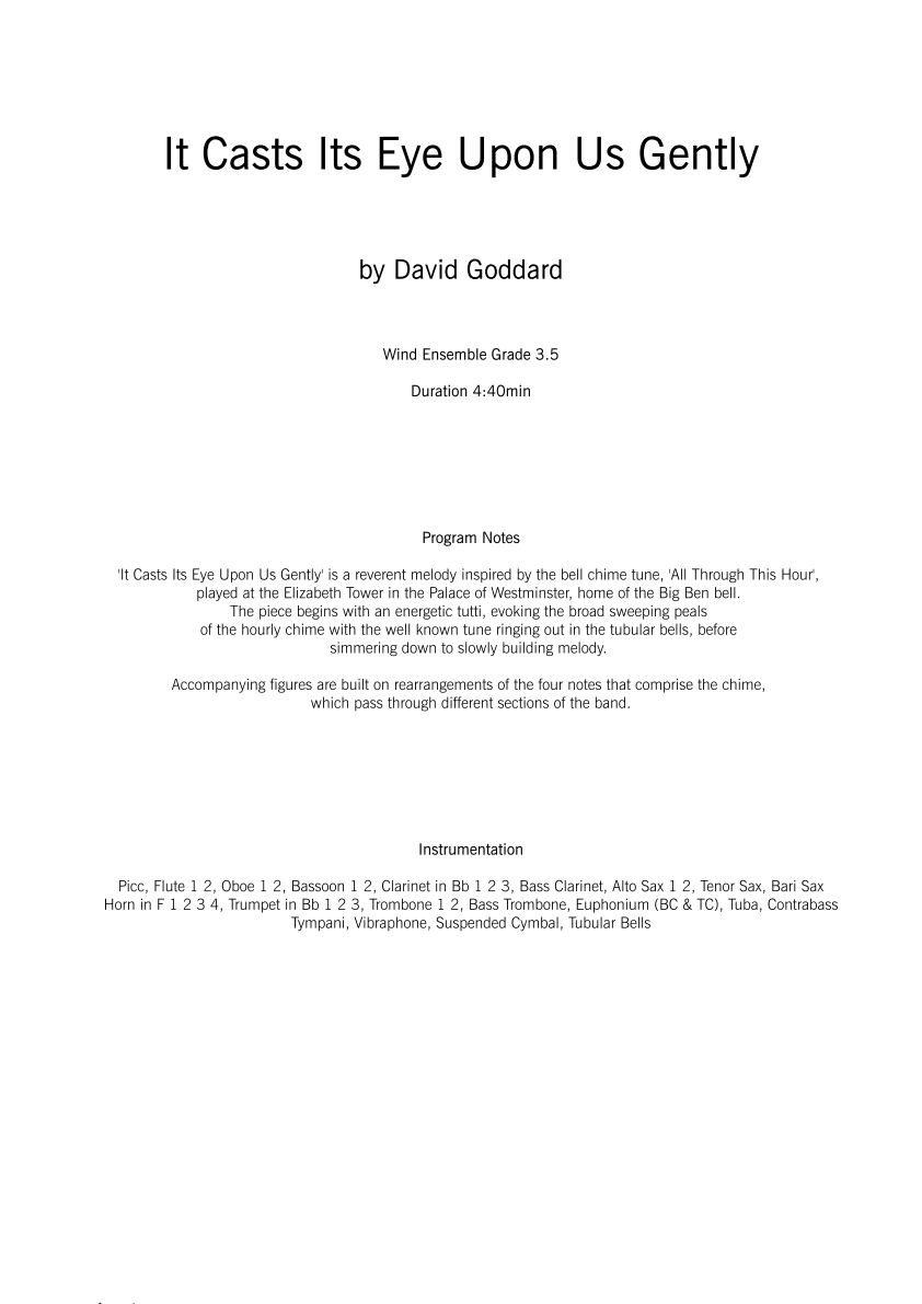 Grade 3.5 - It Casts Its Eye Upon Us Gently