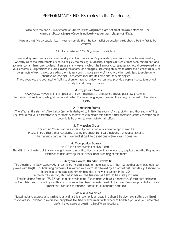 Grade 1-2 - March of the Megafauna (Suite)