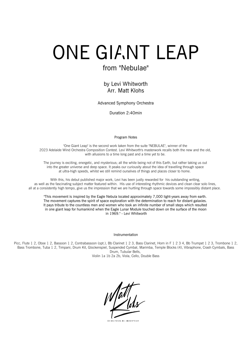 Symphony Orchestra - Advanced - One Giant Leap
