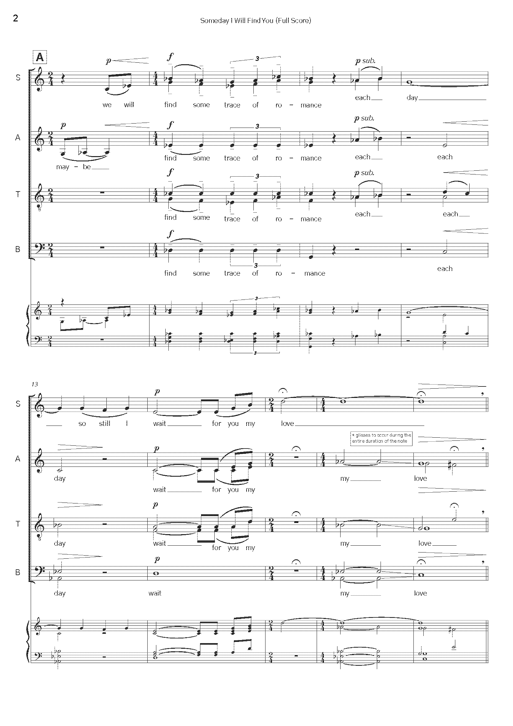 Someday I Will Find You - Small (up to 20 Voices) SATB Choir - Max Kielly