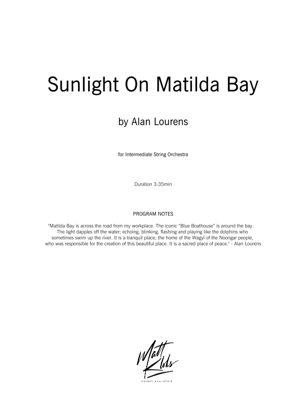 String Orchestra - Intermediate - Sunlight On Matilda Bay