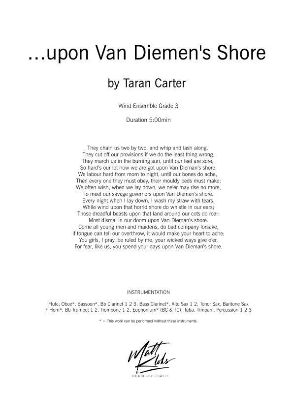 Grade 3 - ...Upon Van Diemen's Shore