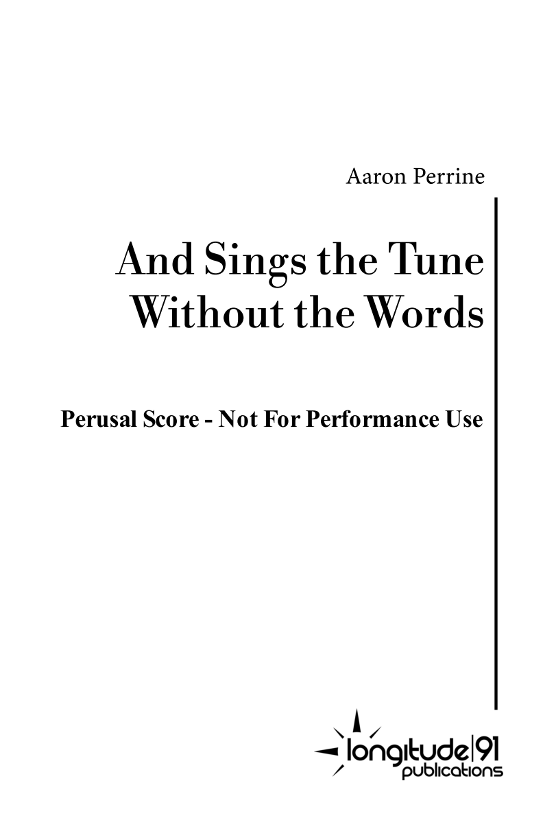 Grade 4 - And Sings The Tune Without The Words - Aaron Perrine - Hardcopy Sc & Pts
