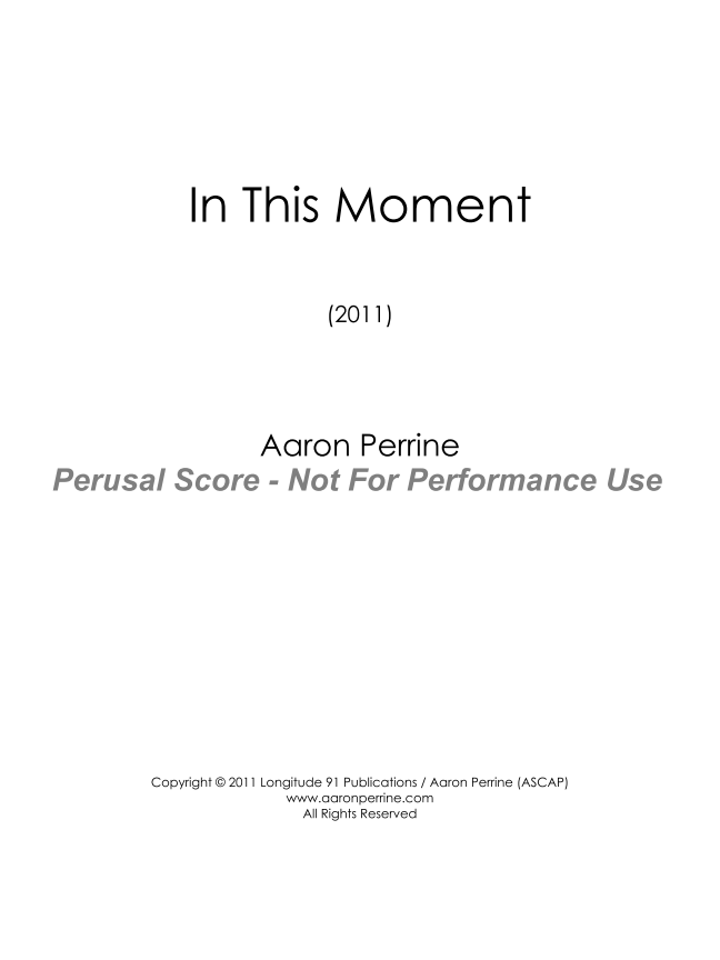 Grade 3 - In This Moment - Aaron Perrine - Hardcopy Sc & Pts
