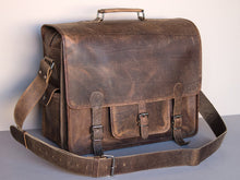 Load image into Gallery viewer, Leather Large Conductor Satchel (holds A3 sized scores) - SELLING FAST!!!